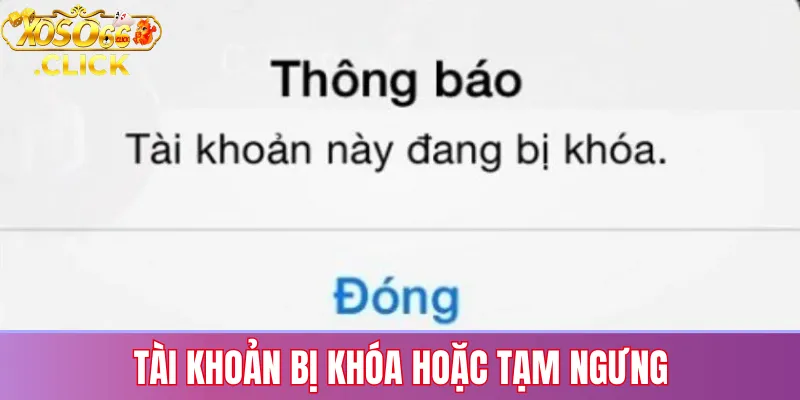 Tài khoản bị khóa hoặc tạm ngưng